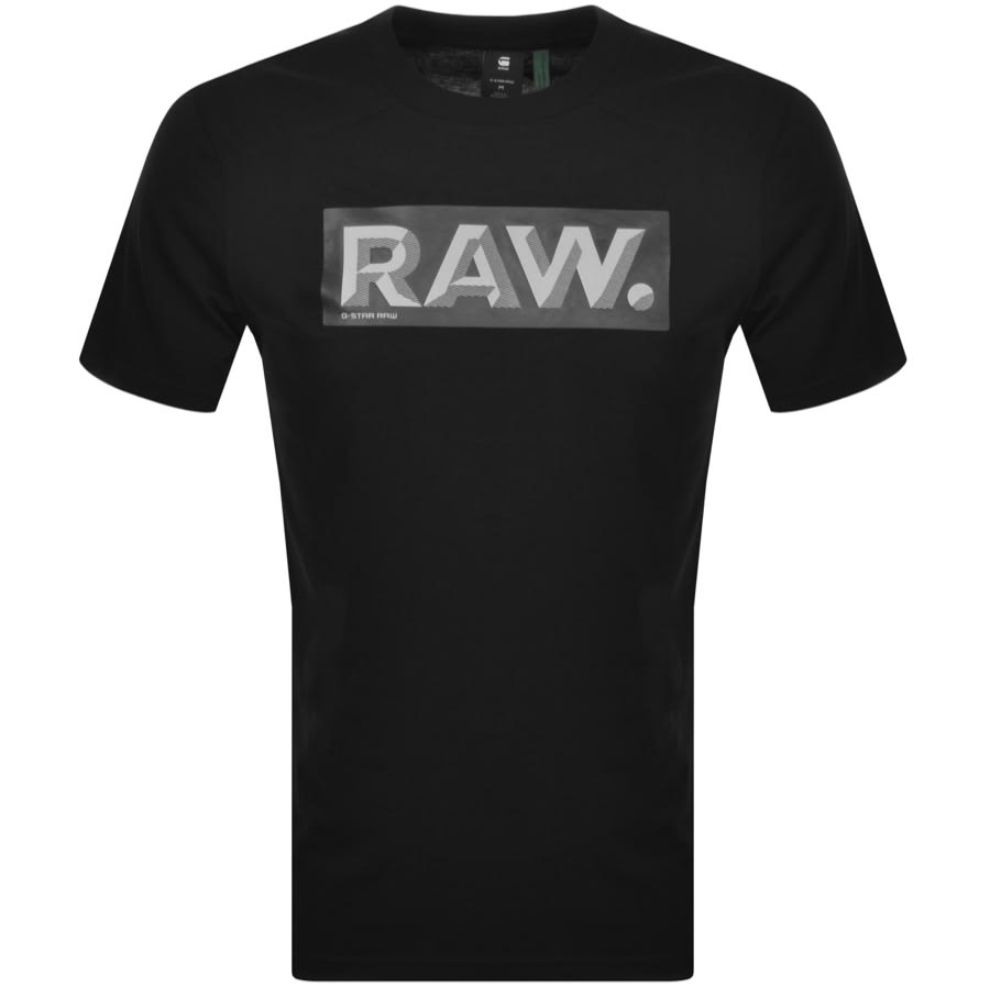 Alternative Image for ProductG Star Raw Reflective Logo T Shirt Black1